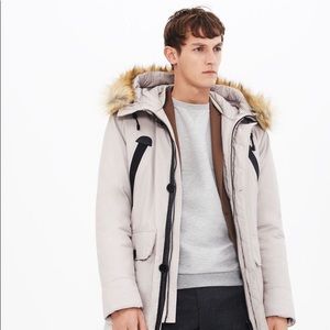 Zara winter coat parka with fur hood